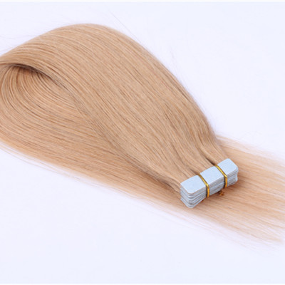Straight Skin Weft Adhesive Hair 27# Remy Tape In Human Hair Extensions 16